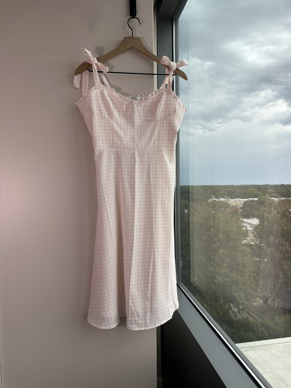 Juicy Couture Women's Pink Pearl Plaid Sleeveless Fit & Flare Dress Sz M NWT